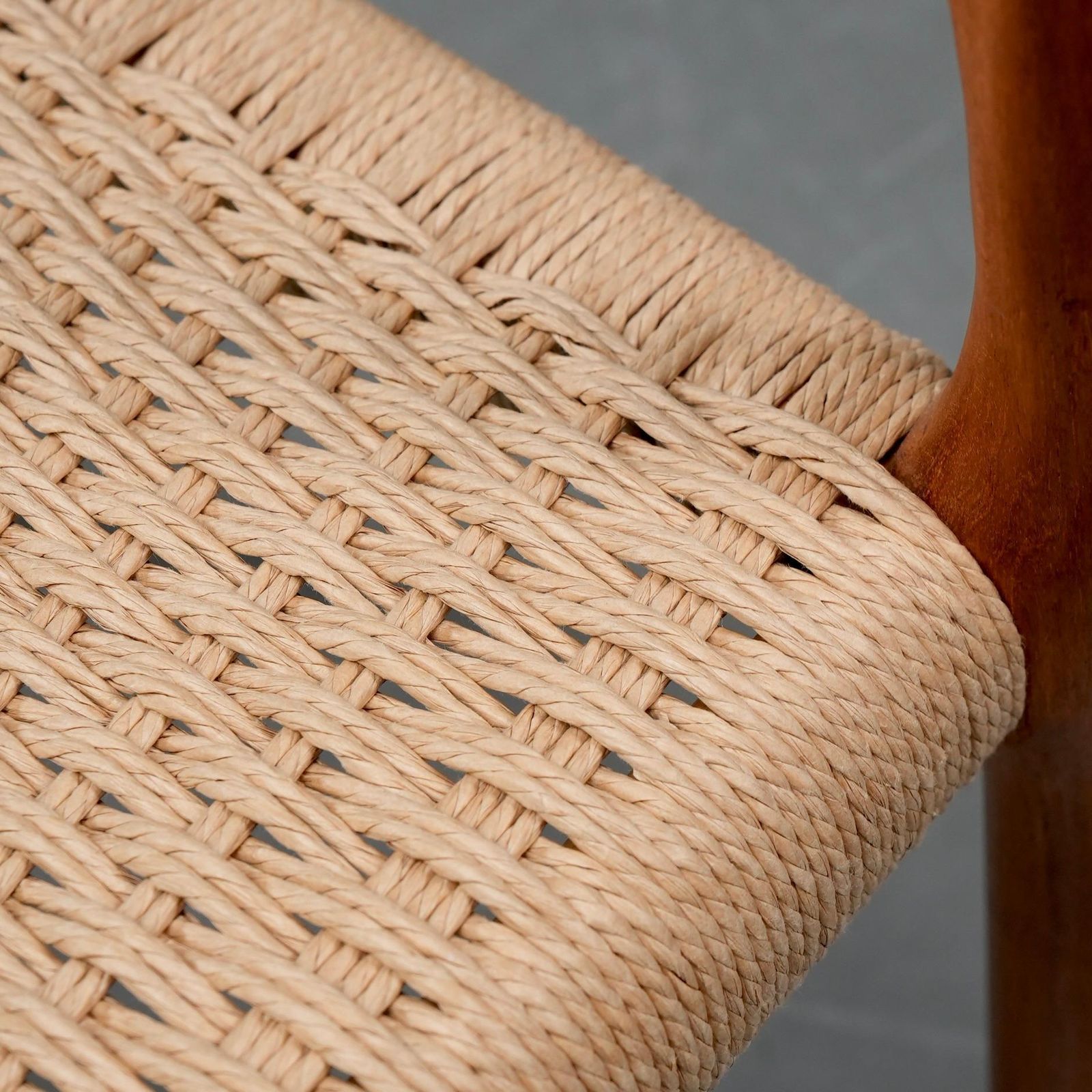 Set Of 4 Niels Otto Møller Dining Chairs In Teak And Papercord, Denmark, 1960's photo Furniture