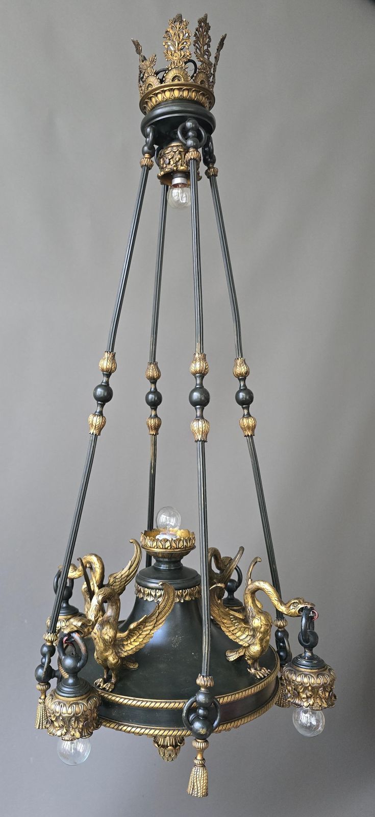 19th Century French Napoleon III Empire Revival Swan Chandelier photo buy