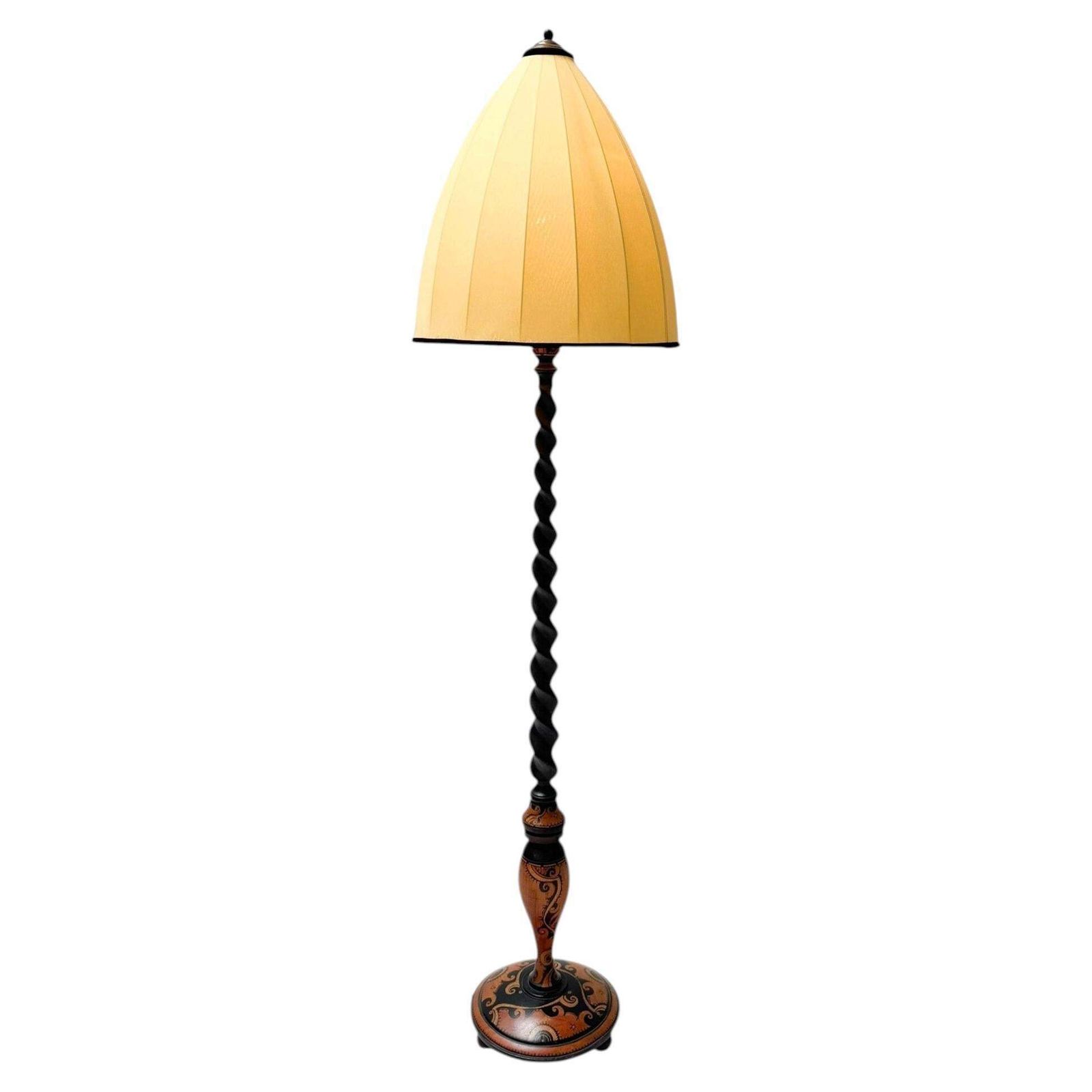 Art Deco Batik Floor Lamp By Hans Steinpatz, Dutch Design, 1920s