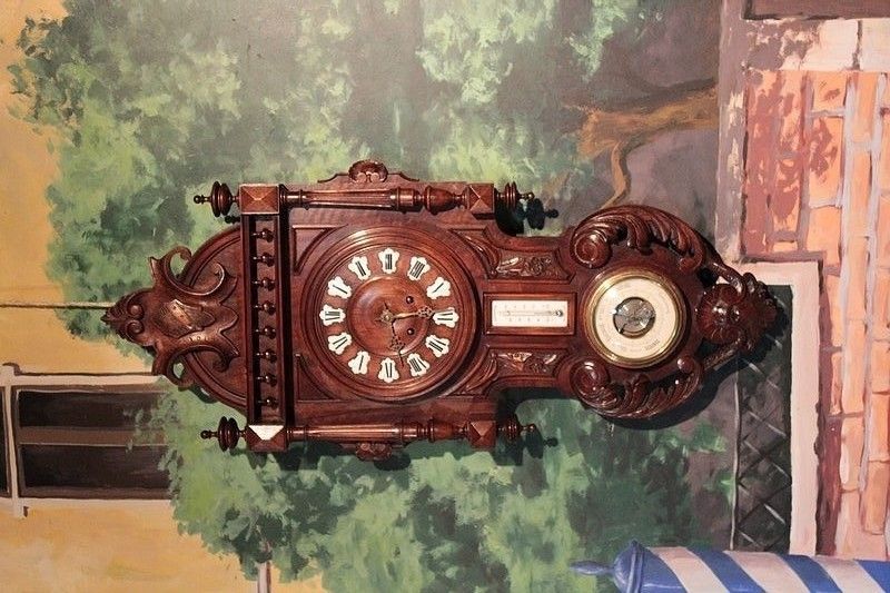 Walnut Wall Clock 20th