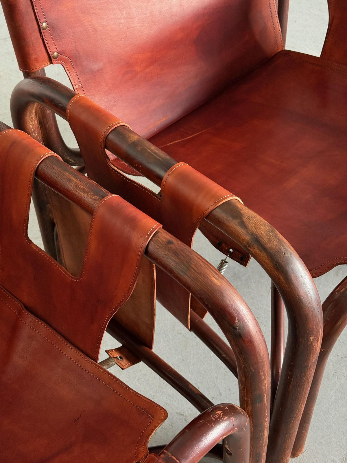 Tito Agnoli Leather Safari Chairs For Bonacina photo buy