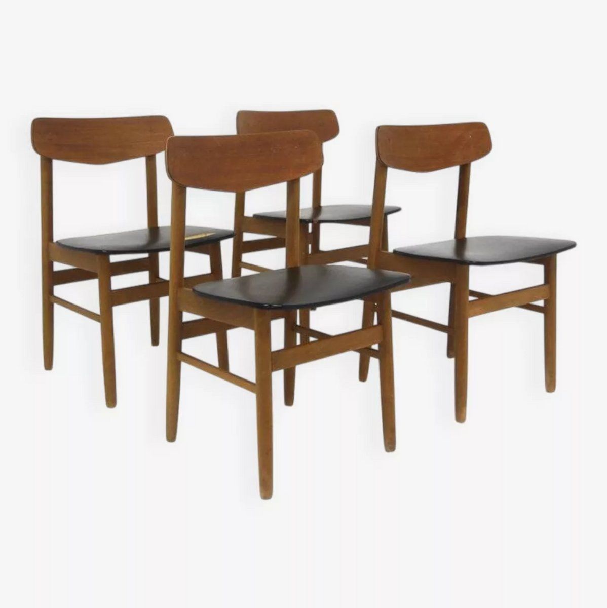 Chaises scandinaves en teck, Suède, 1960, lot de 4