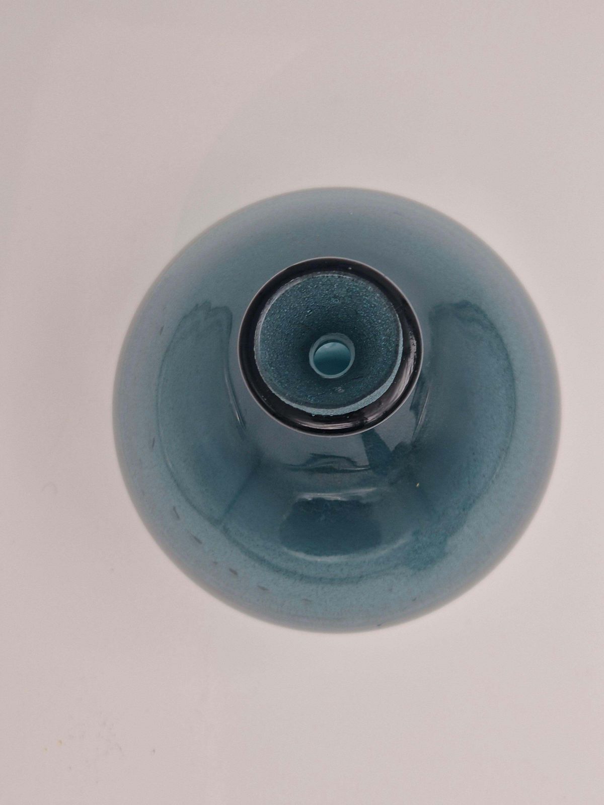 Erik Höglund, Ballon Shapes Vase In Blue Glass For Boda Sweden, Mid1900s. photo for sale