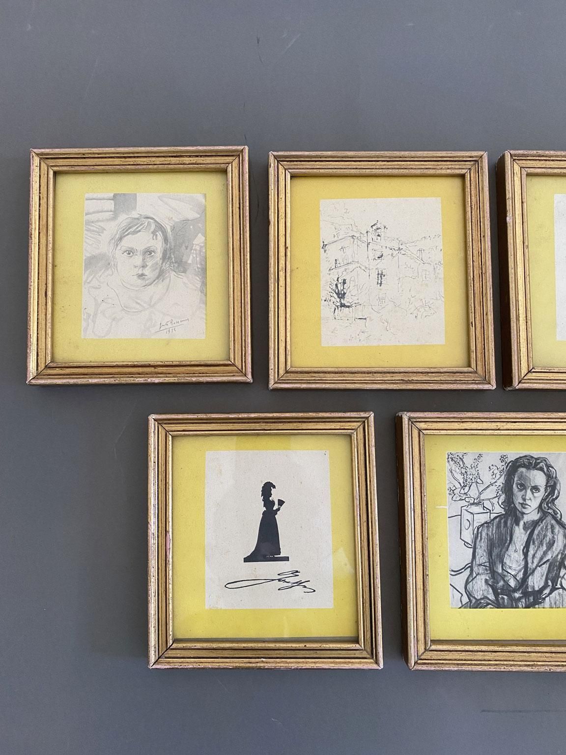 photo for sale Zwart-wit expressionistische tekeningen, eind 20e eeuw, Italië