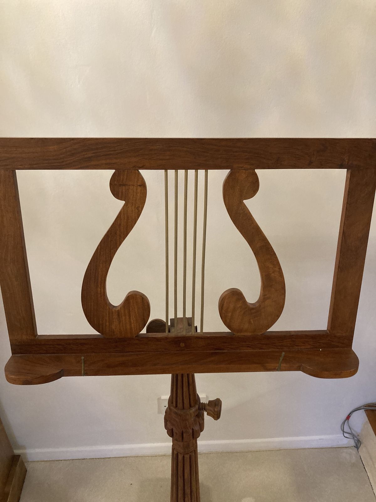 Carved Wooden Lyra Music Stand photo 195.0