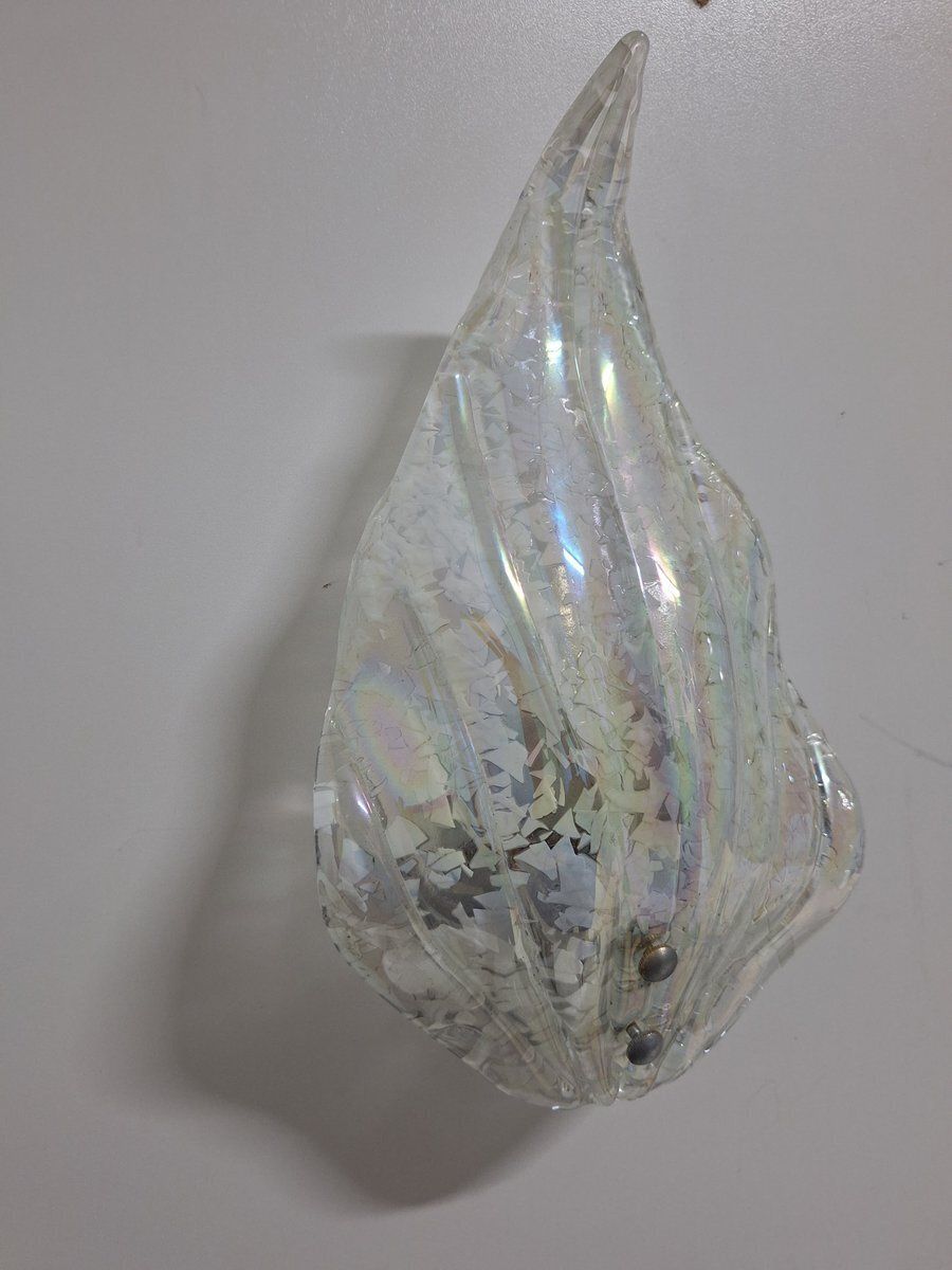 Graniglia Glass Wall Lamps With Iridescent Finish, 1980s, Set Of 2 photo Lighting