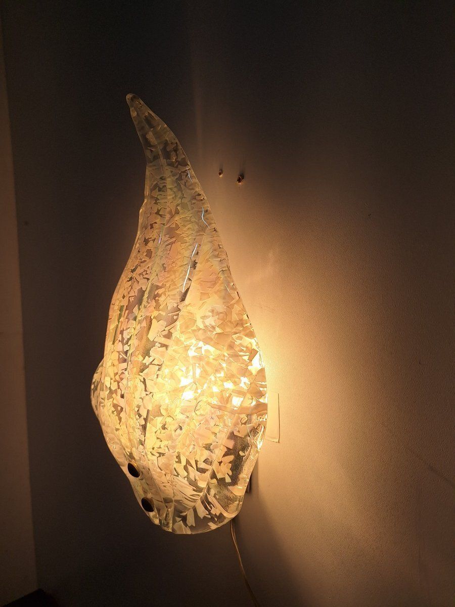 Graniglia Glass Wall Lamps With Iridescent Finish, 1980s, Set Of 2 photo buy