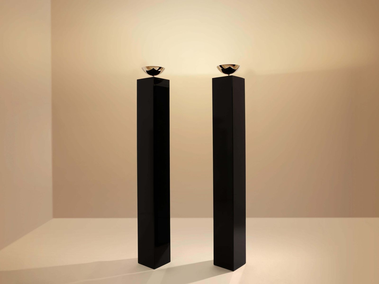 Michel Boyer Pair Of Black Lacquered And Nickeled Metal Floor Lamps 1979 photo 31844.0