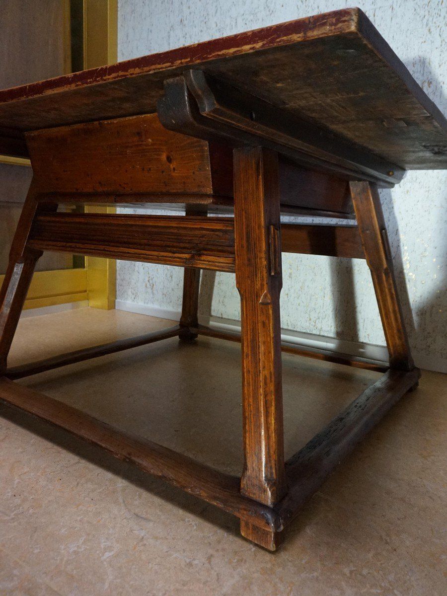 Antique Rustic European Bankers Table, 1800s photo Furniture
