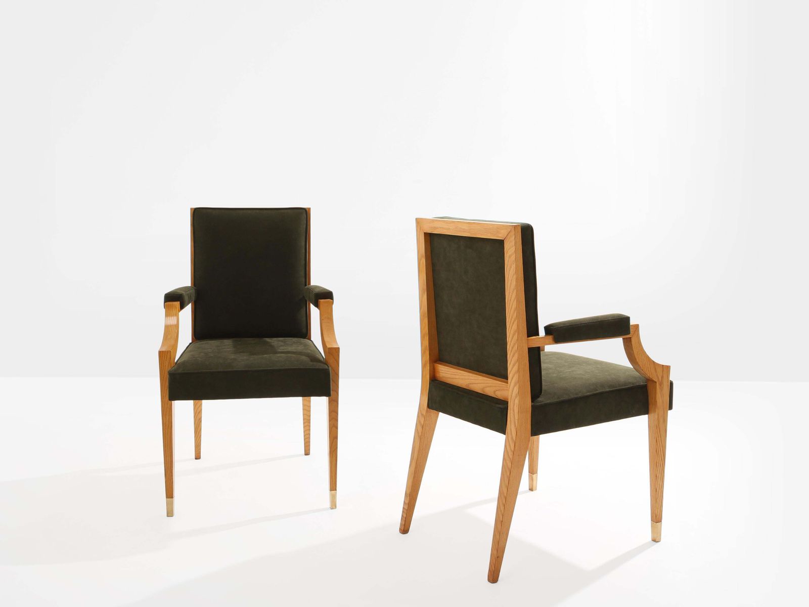56670.0 André Arbus Set Of Four Ash Wood Neoclassical Armchairs 1940s photo