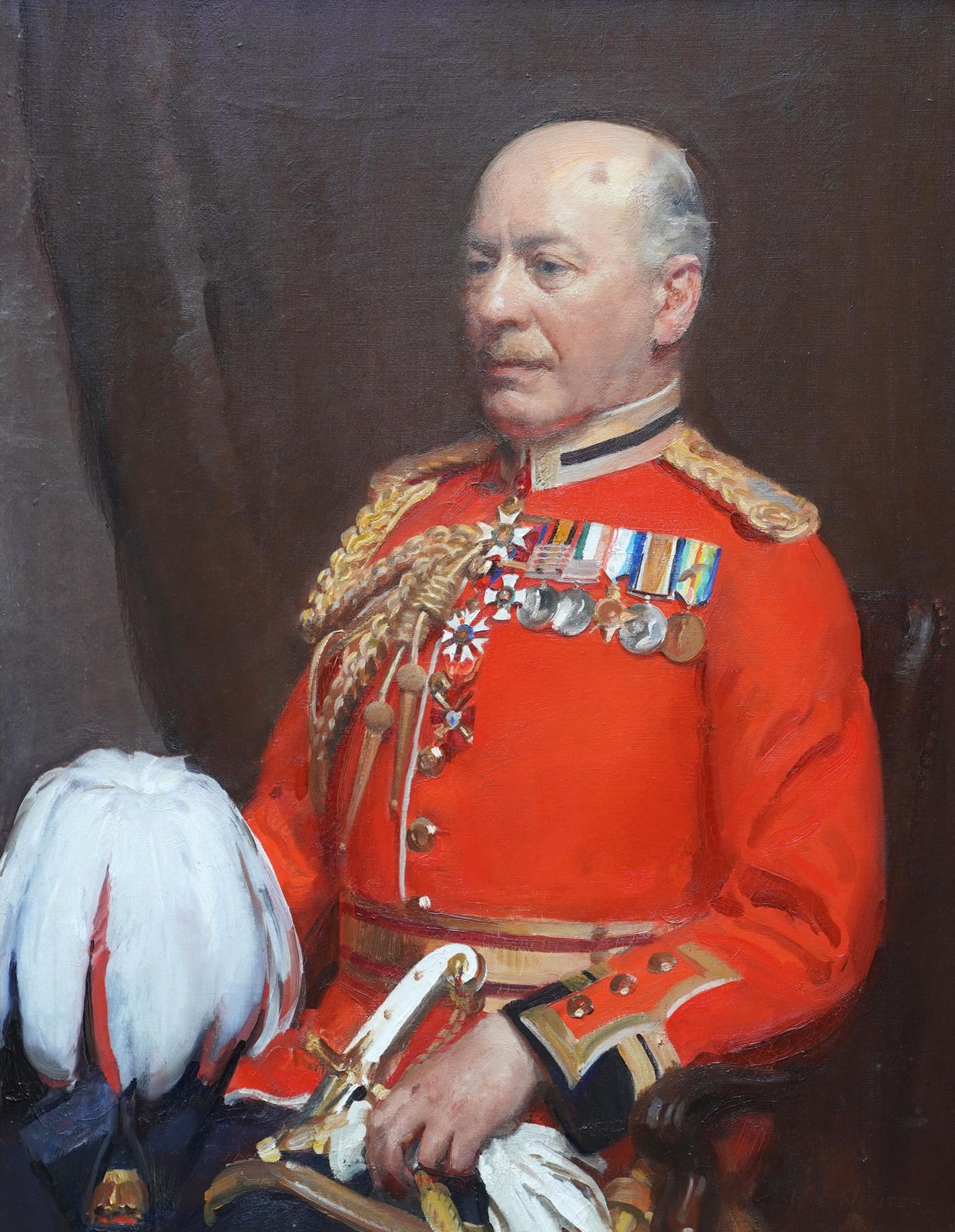 8146.0 Portrait Of A British Army General In Uniform   British Exh. Art Oil Painting photo
