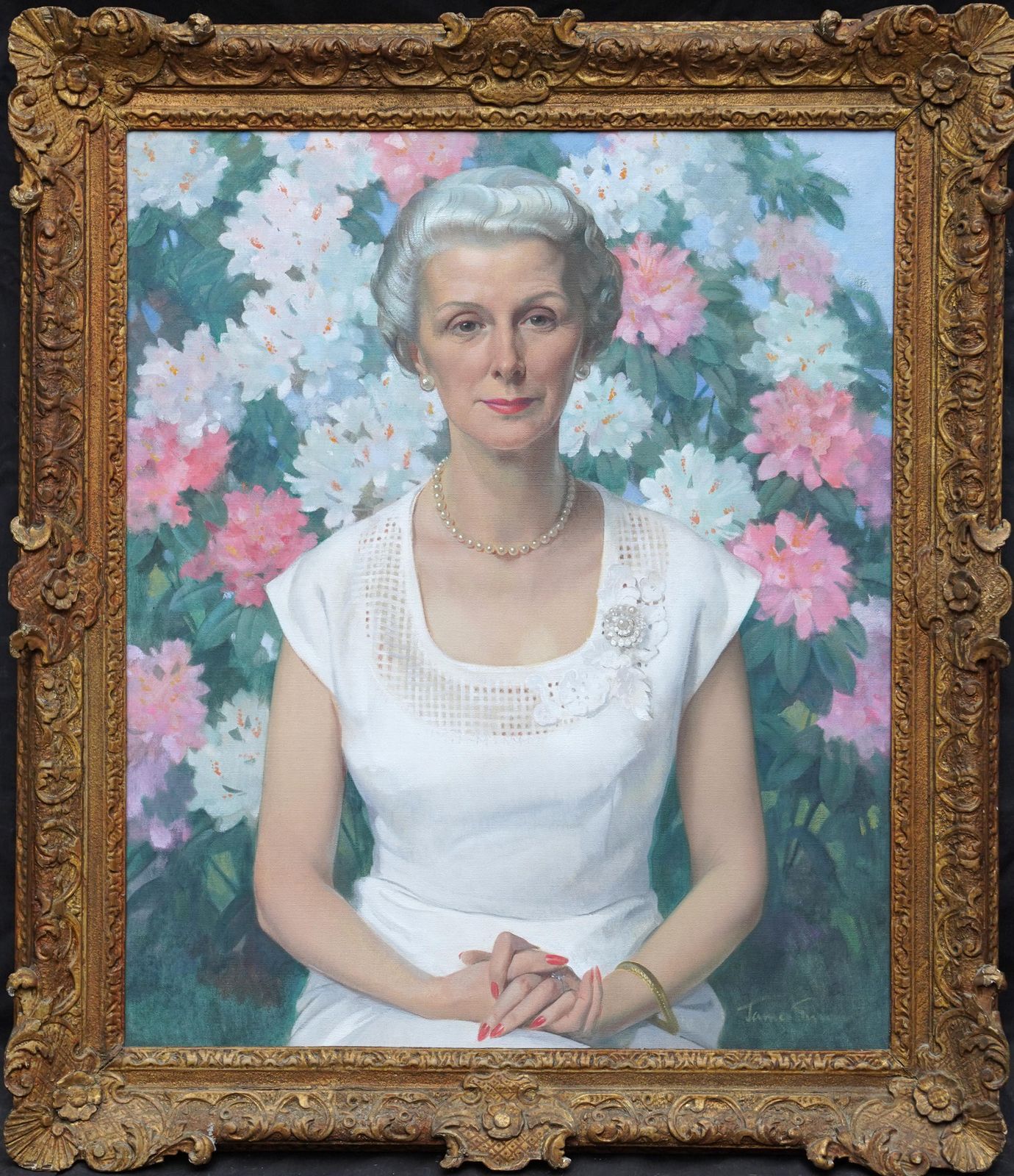 Portrait Of Lady Joan Kitchen   British 1940's Art Oil Painting