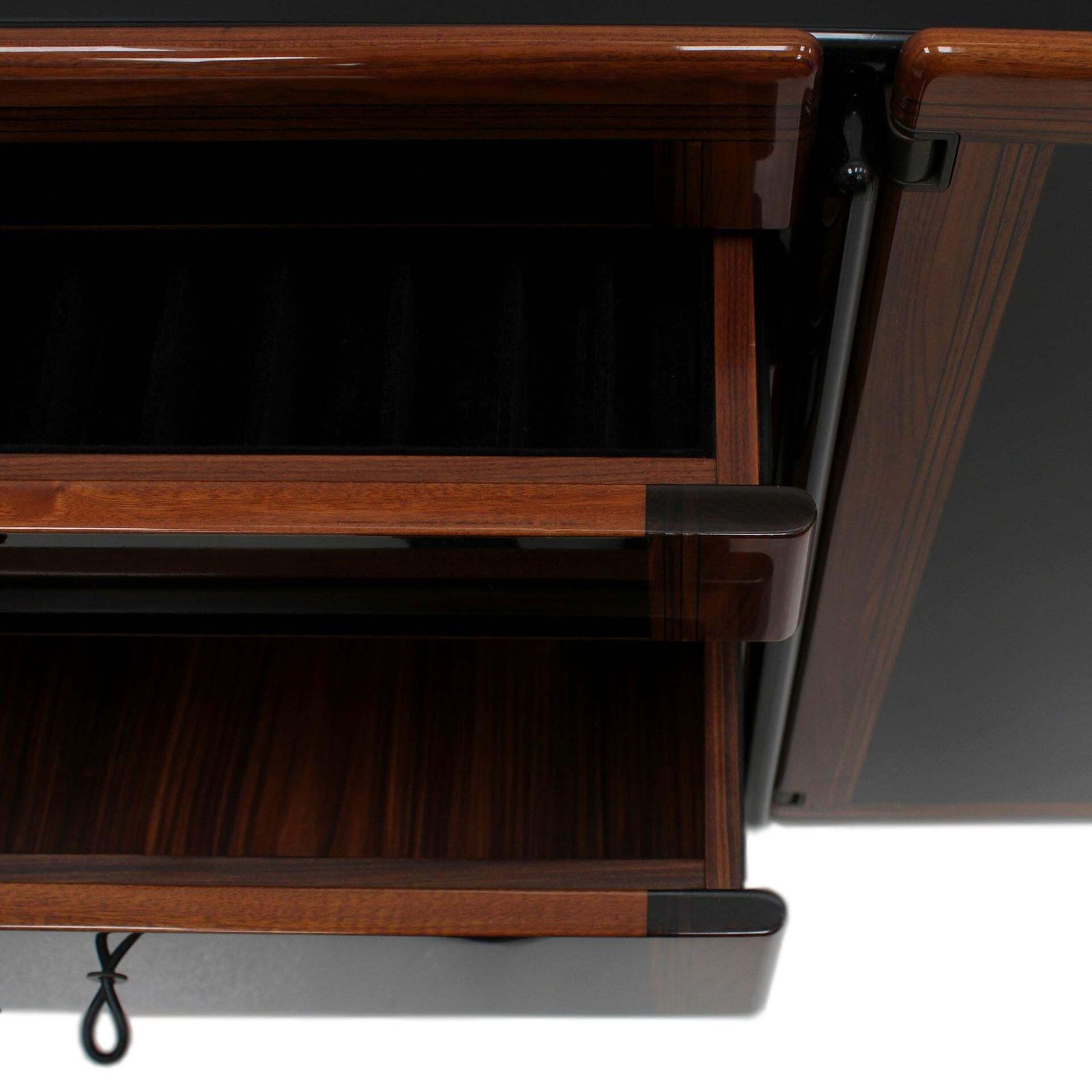 Mid Century Afra And Tobia Scarpa Italian Wood Black Lacquer 1970s Sideboard photo vintage