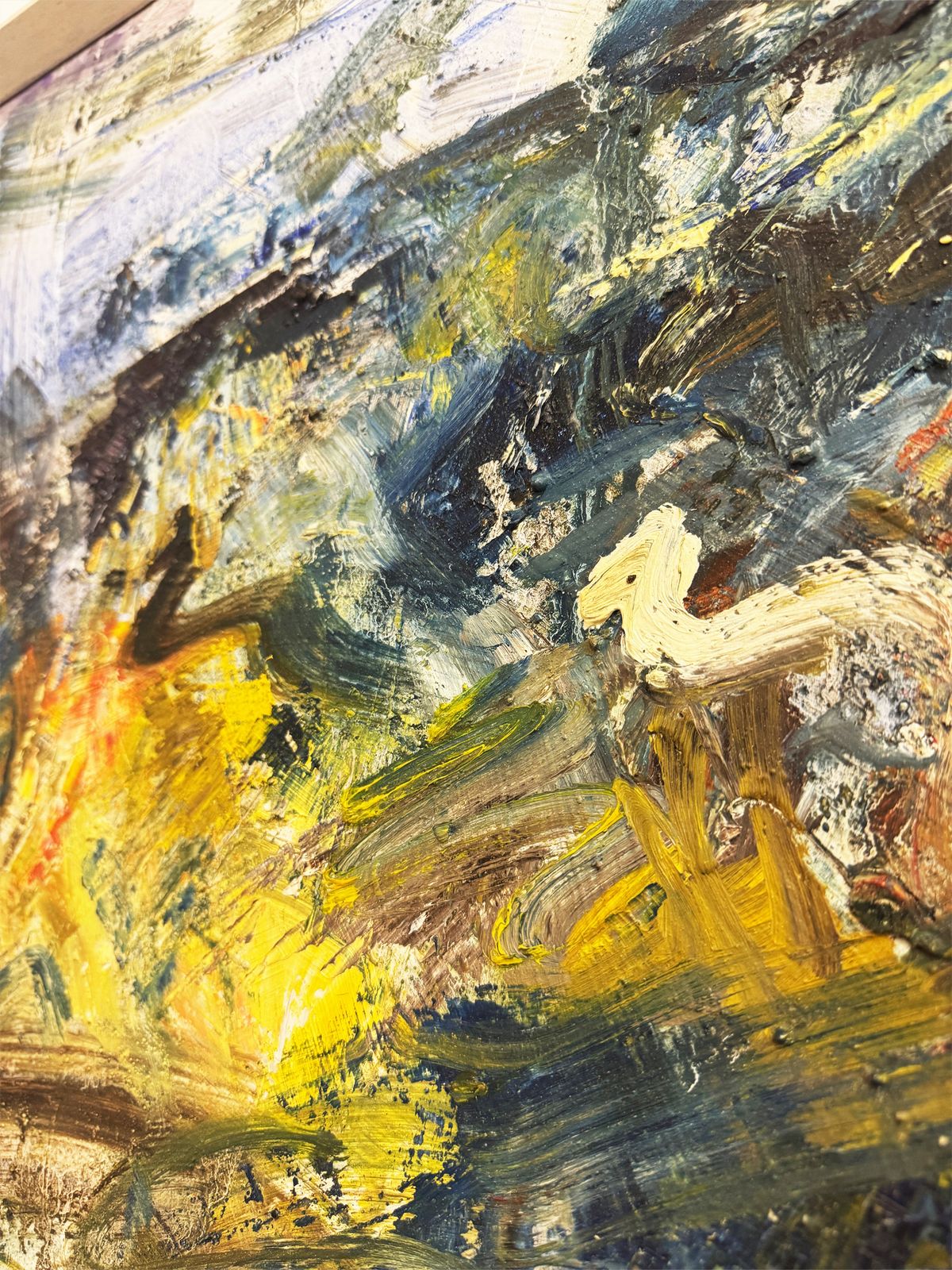 Swedish Mid Century Abstract Expressionist Landscape Oil Painting photo Art