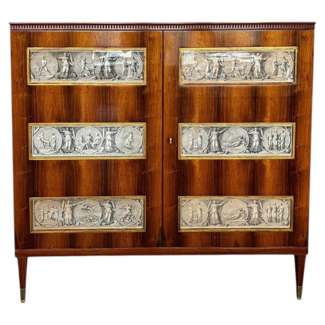 Italian Mid Century Sideboard Or Cabinet Bar Designed By Paolo Buffa, 1950s photo furniture