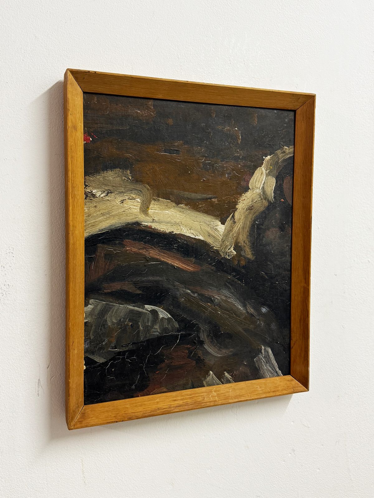 Swedish Mid Century Abstract Landscape Oil Painting photo for sale