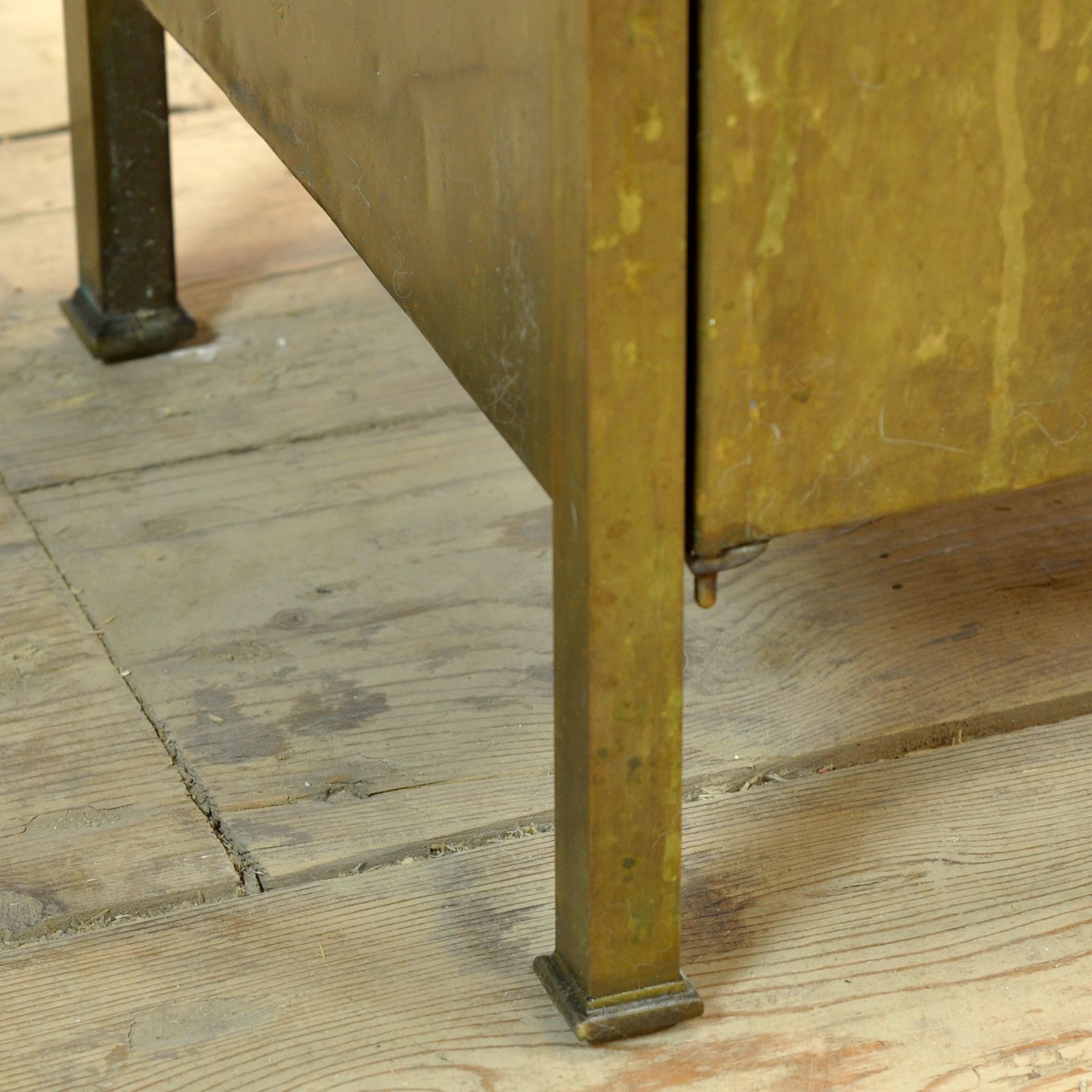 Furniture Brass Bedside Table, Circa 1900 photo