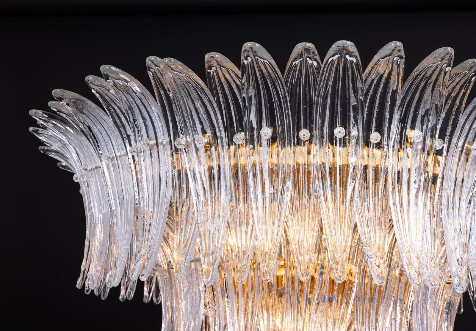 photo vintage Grote Palmette Murano plafondlamp, Italië, jaren 1970