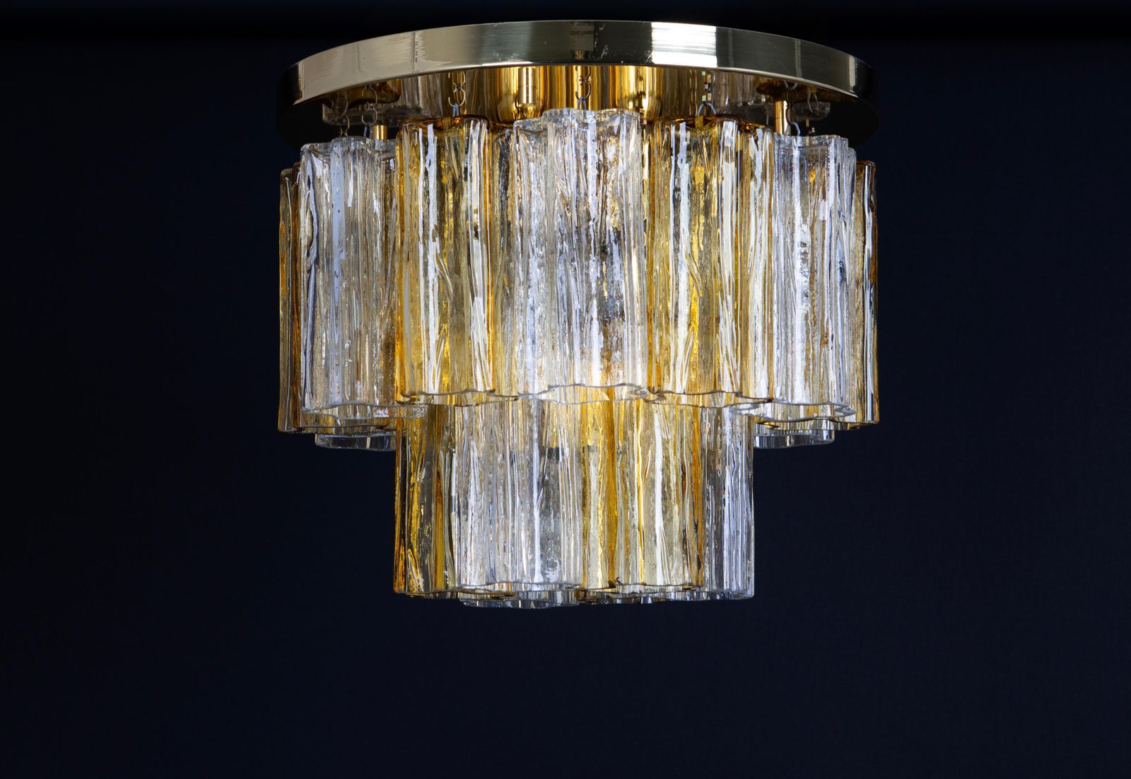 1 Of 2 Petite Tronchi Murano Glass Flush Mount Light Kalmar, Austria, 1960s photo buy