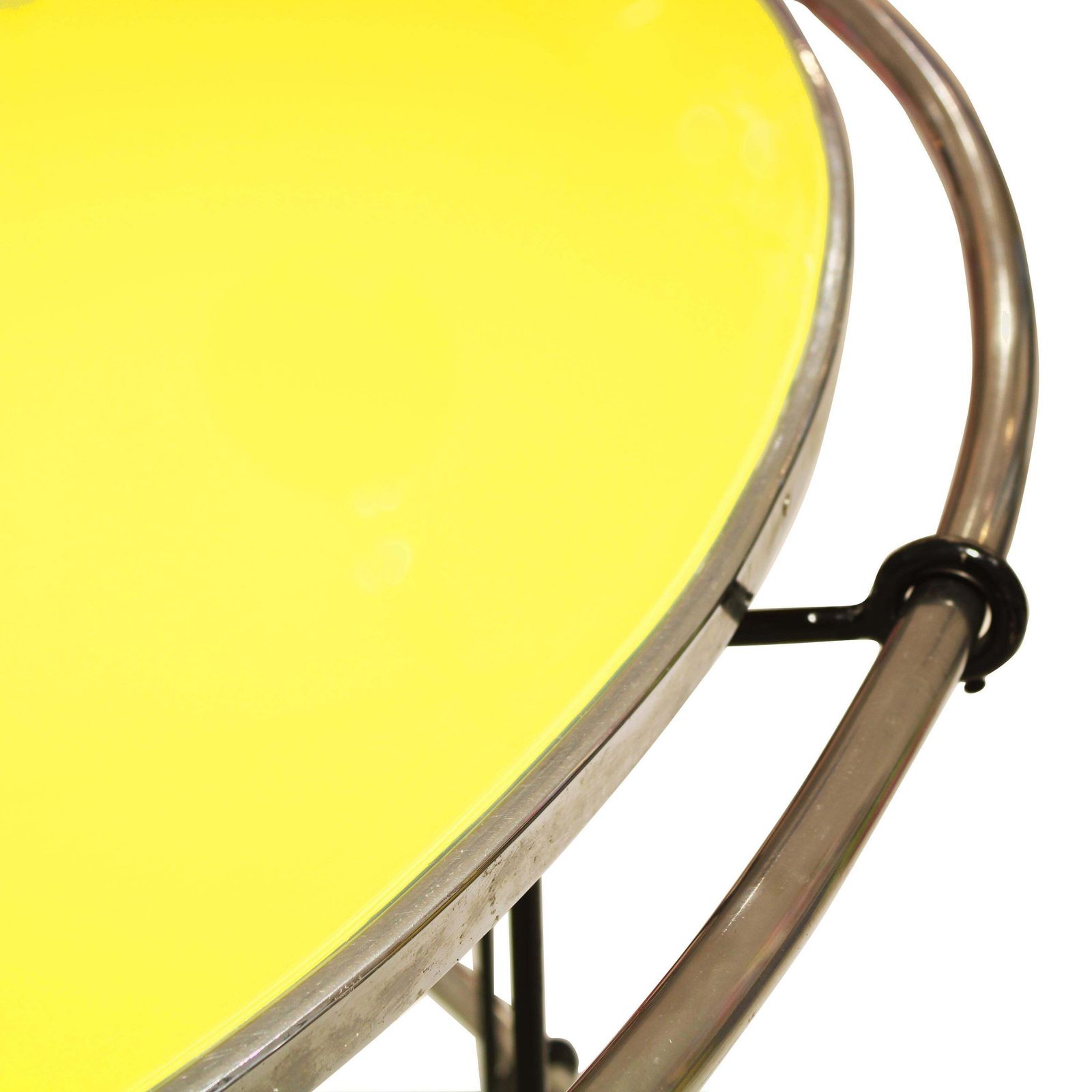 Mid Century Curved Iron And Glass Bar With Yellow Glass Top, Italy, 1950 photo 2568.0