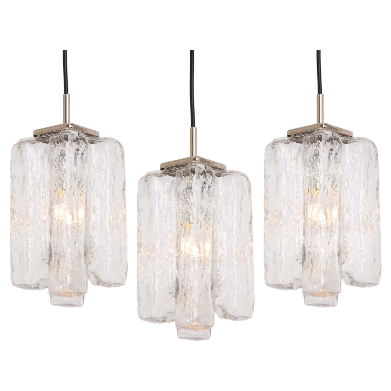 1 Of 9 Petite Murano Glass Pendant Lights   Granada, By Kalmar, Austria, 1970s