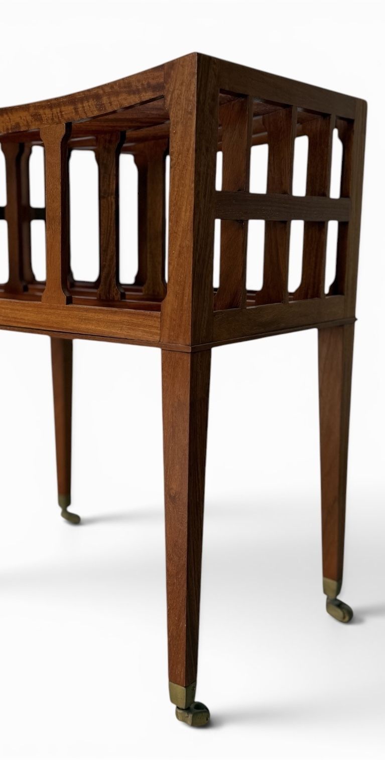 595.0 William Tillman George III Style Flame Mahogany Canterbury Magazine Rack, England, Late 20th Century photo