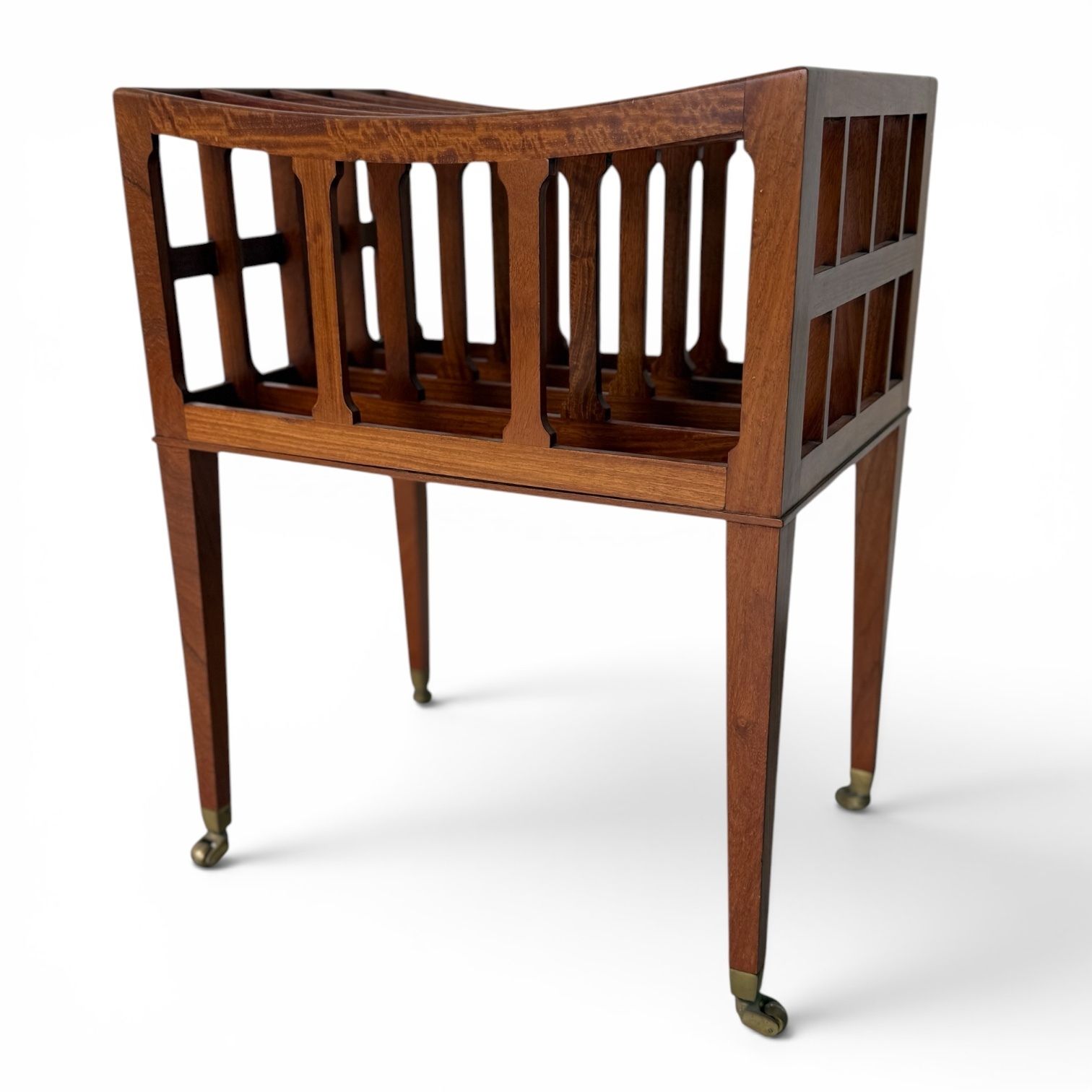 photo vinterior William Tillman George III Style Flame Mahogany Canterbury Magazine Rack, England, Late 20th Century