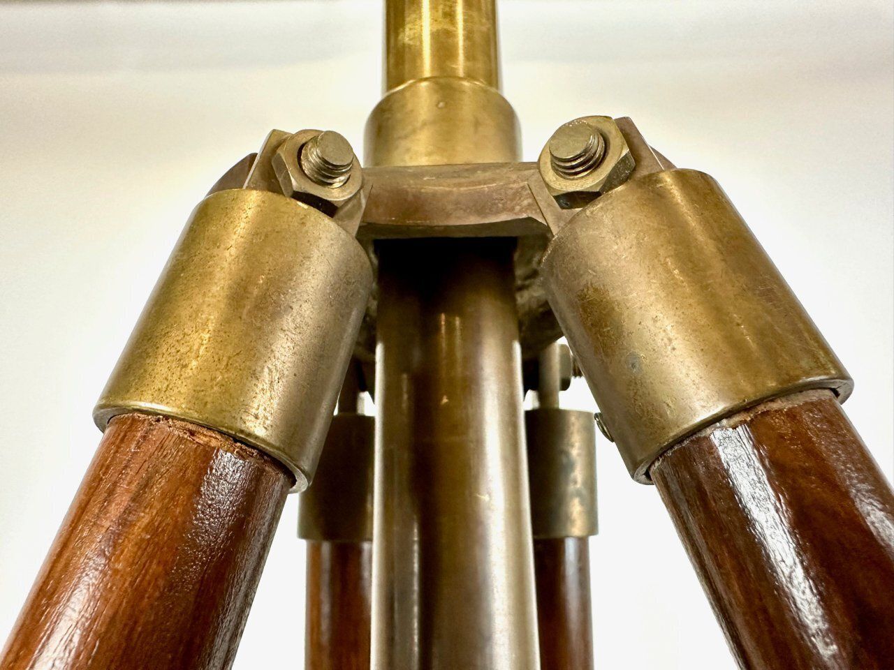 photo vinterior Antique French Brass Tripod Telescope, 1950s