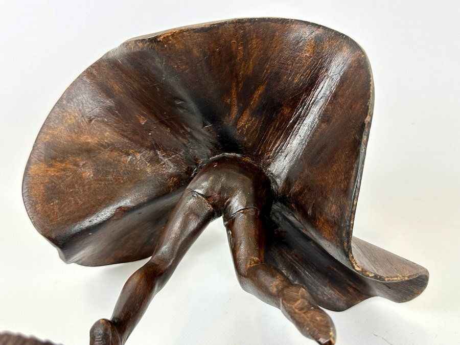 Antique Carved Wooden Ballerina Statue, 1920s photo for sale