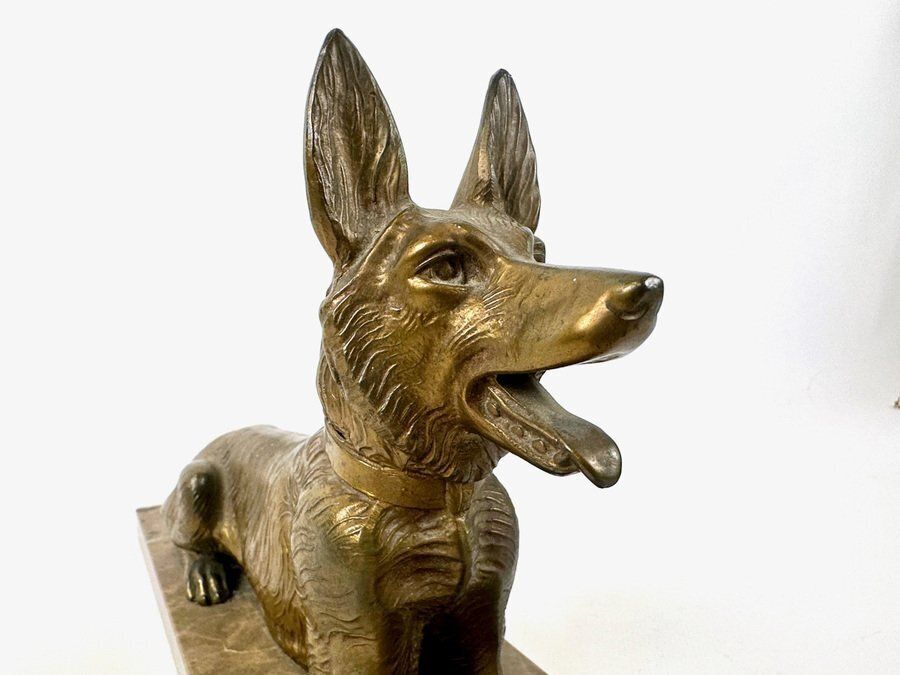 photo for sale French Art Deco Bronze Plated Shepherd In The Style Of Louis Albert Carvin, 1930s