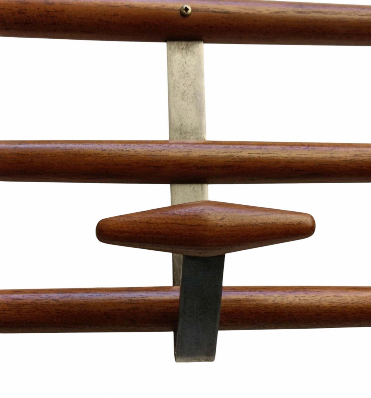Wood And Chrome Metal Wall Coat Stand, Italy 1960s photo Furniture