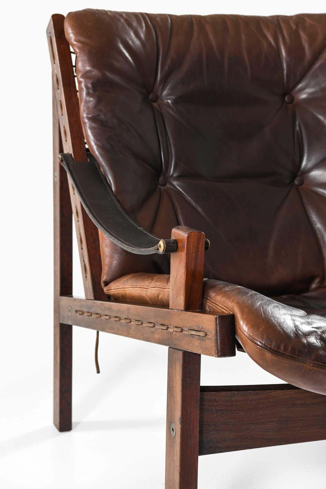 Pair Of Torbjørn Afdal Leather Easy Chairs By Bruksbo, 1962 photo for sale