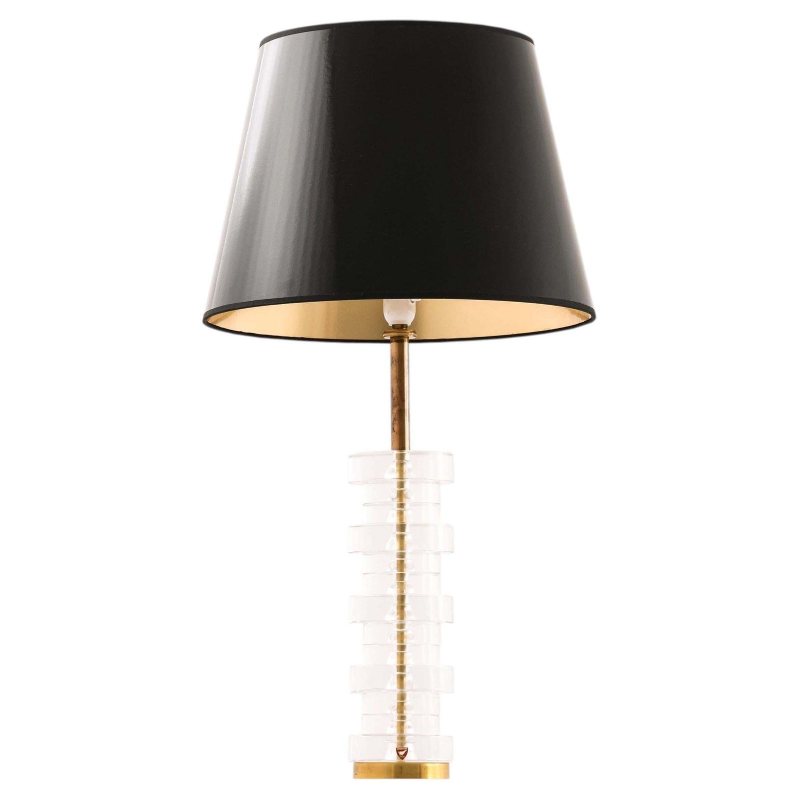 Table Lamp In Brass And Glass By Carl Fagerlund, 1960s