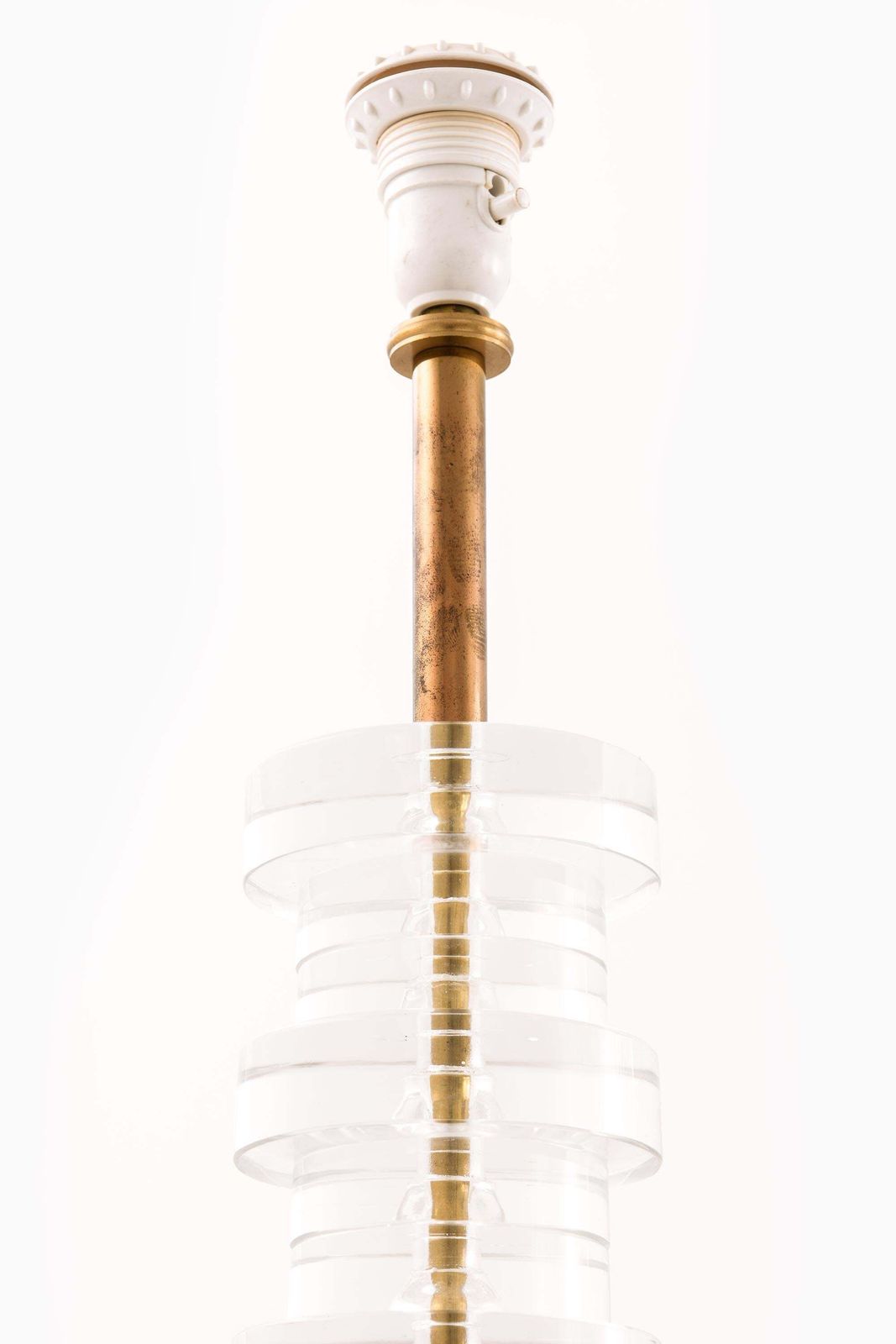 Table Lamp In Brass And Glass By Carl Fagerlund, 1960s photo Lighting