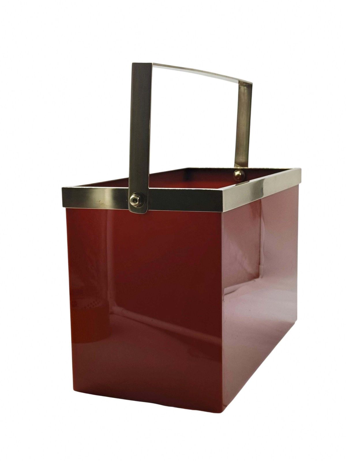 Dior Home Style Magazine Or Bottle Holder In Lucite Orange And Brass, 1970s photo Home Decor