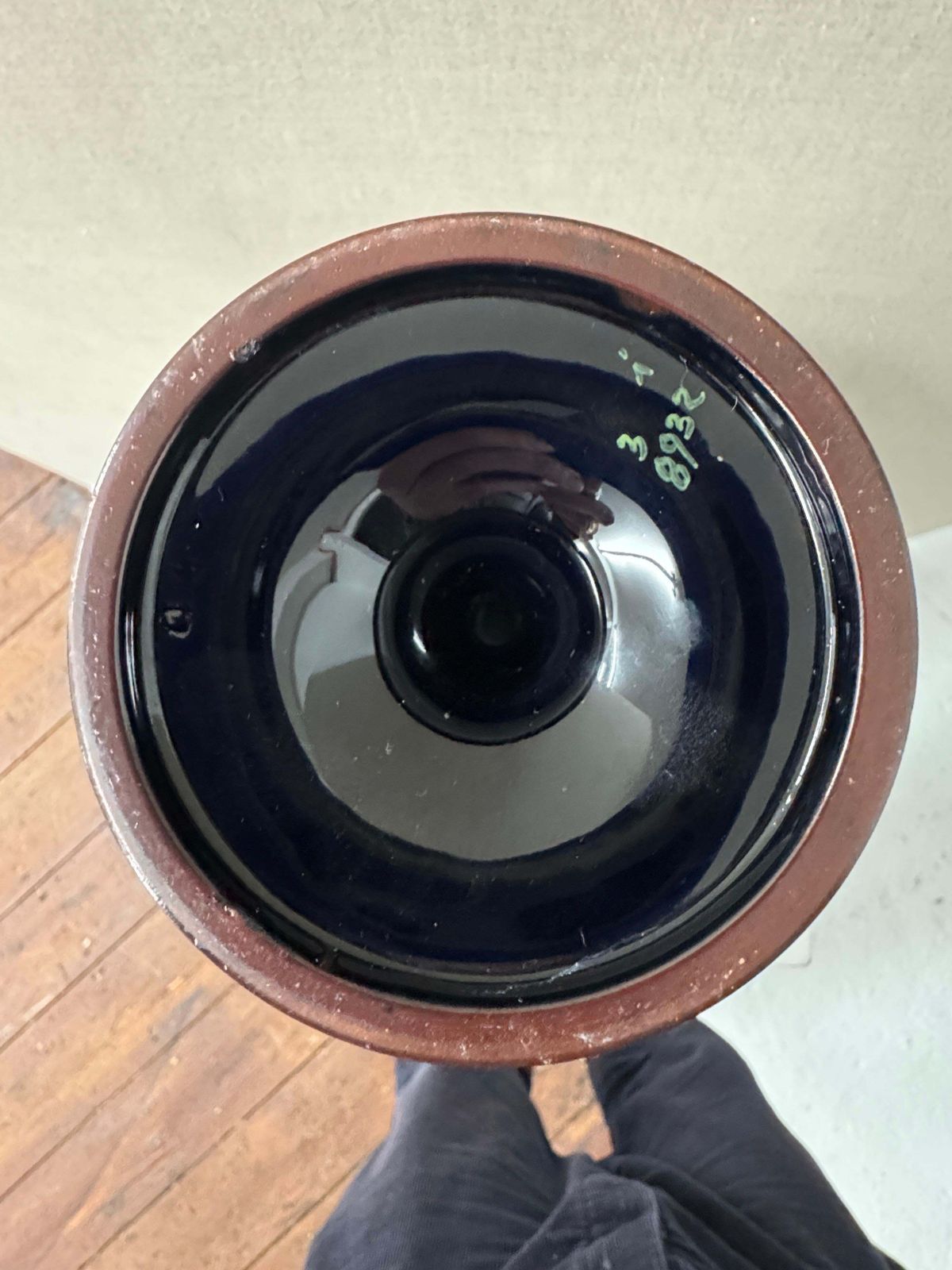 Bohemian Black Glass Vase Decorated With Grecian Figures Circa 1890 photo for sale