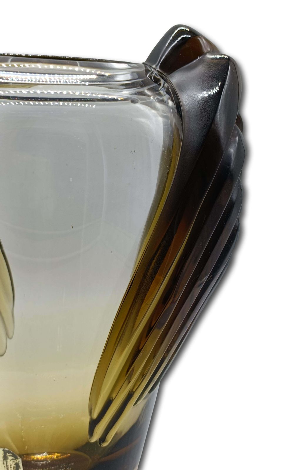 Marie Claude Lalique For Lalique Paris Amber Crystal Vase "Marrakech," 1970s photo buy