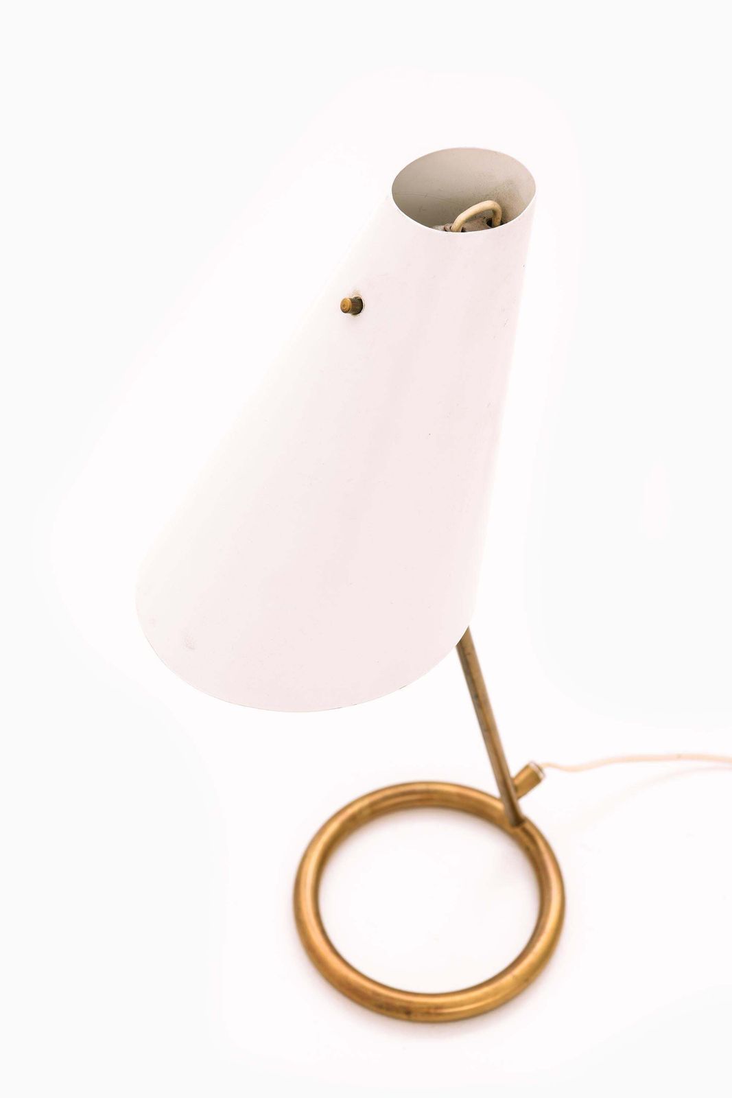 Pair Of Table Lamps In Brass, Lacquer And Metal By Hans Agne Jakobsson, 1950s photo Lighting