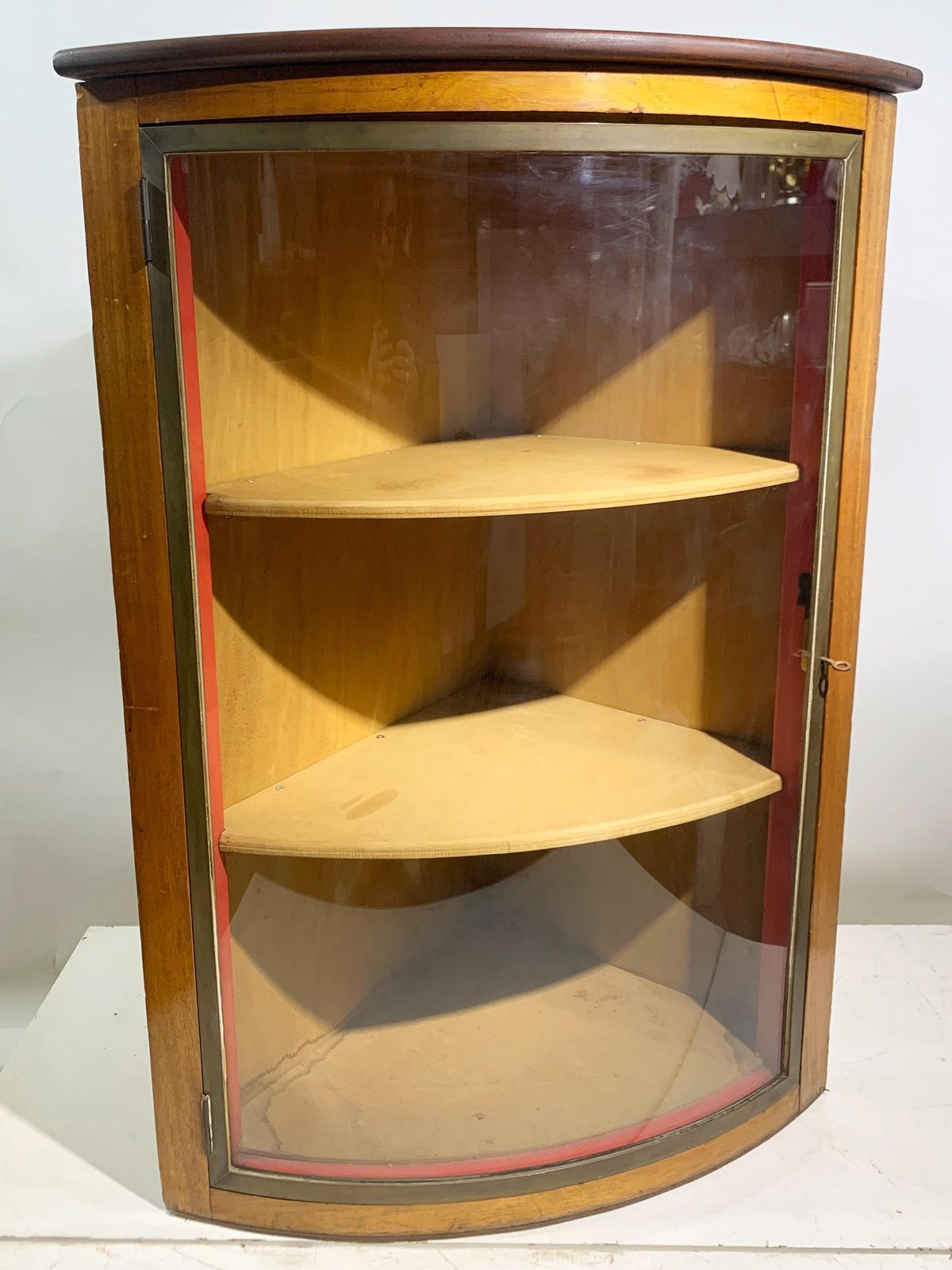 2nd Unit Of Mid Century Modern Curved Glass Corner, Circa 1960's photo vintage