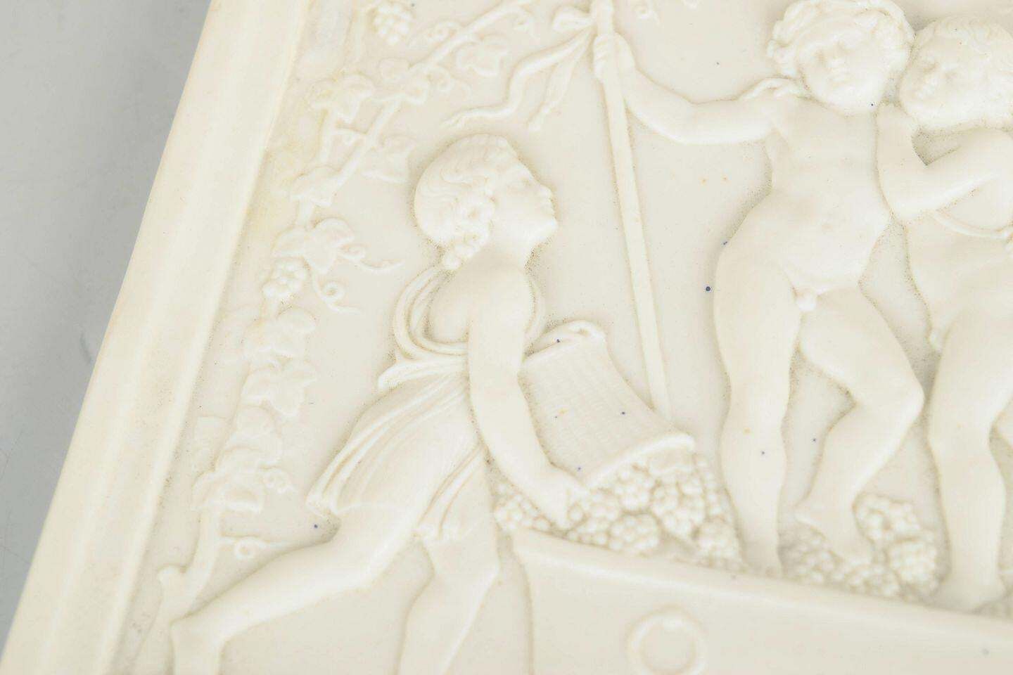 Bing & Grøndahl. Wall Relief In Biscuit With Putti, After B. Thorvaldsen, 1870s. photo for sale
