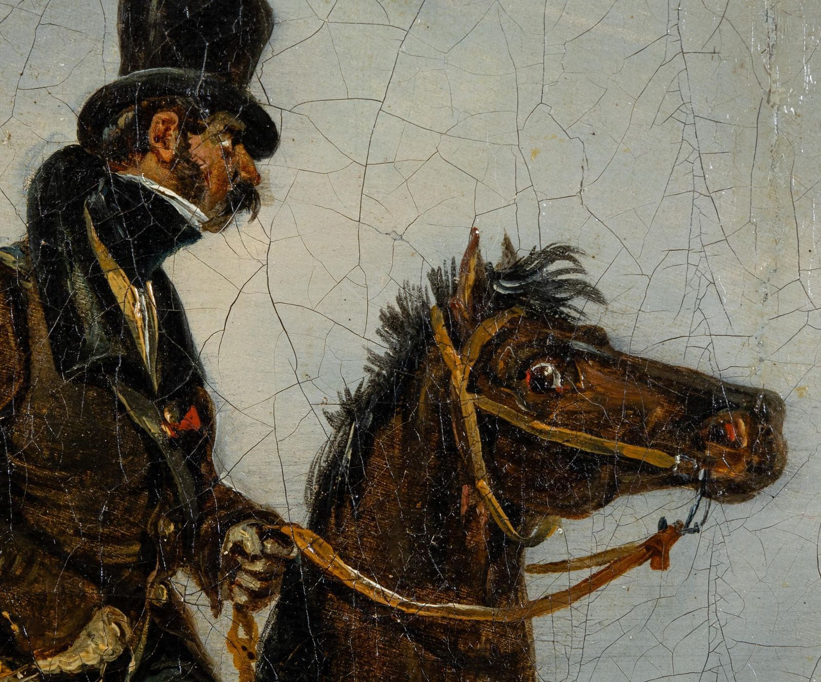 Attribué à Carle Vernet (1758-1836), peinture française à l'huile sur toile, Le chasseur bredouille photo 2960.0