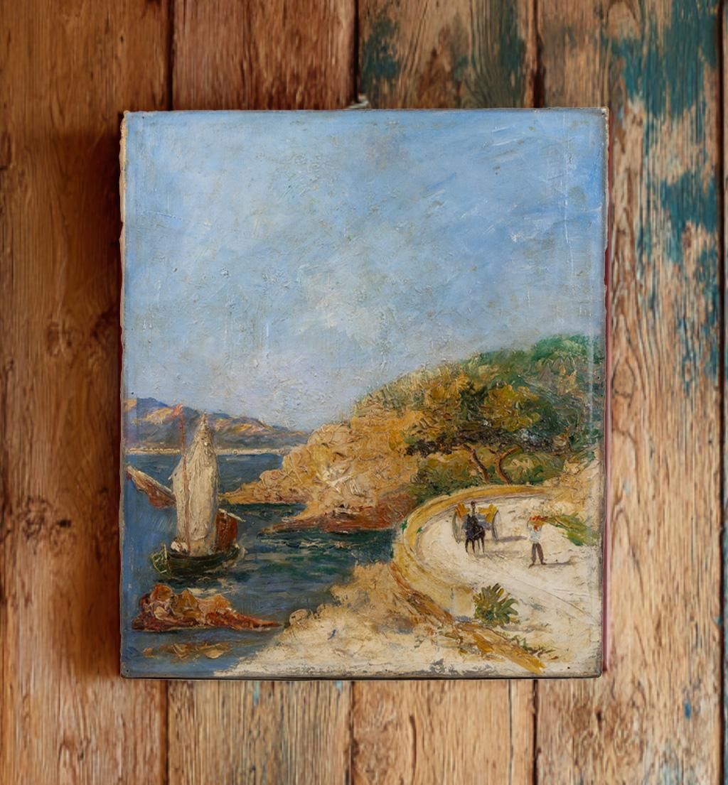 Cart On The Mediterranean Coast, Oil On Canvas – Alexis Gritchenko (1883 1977) photo buy