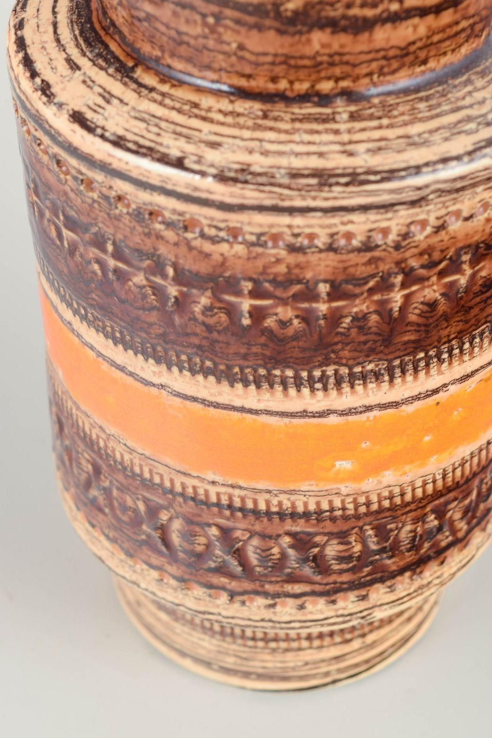 Aldo Londi For Bitossi. Cylindrical Stoneware “Sahara” Vase, 1970s. photo for sale