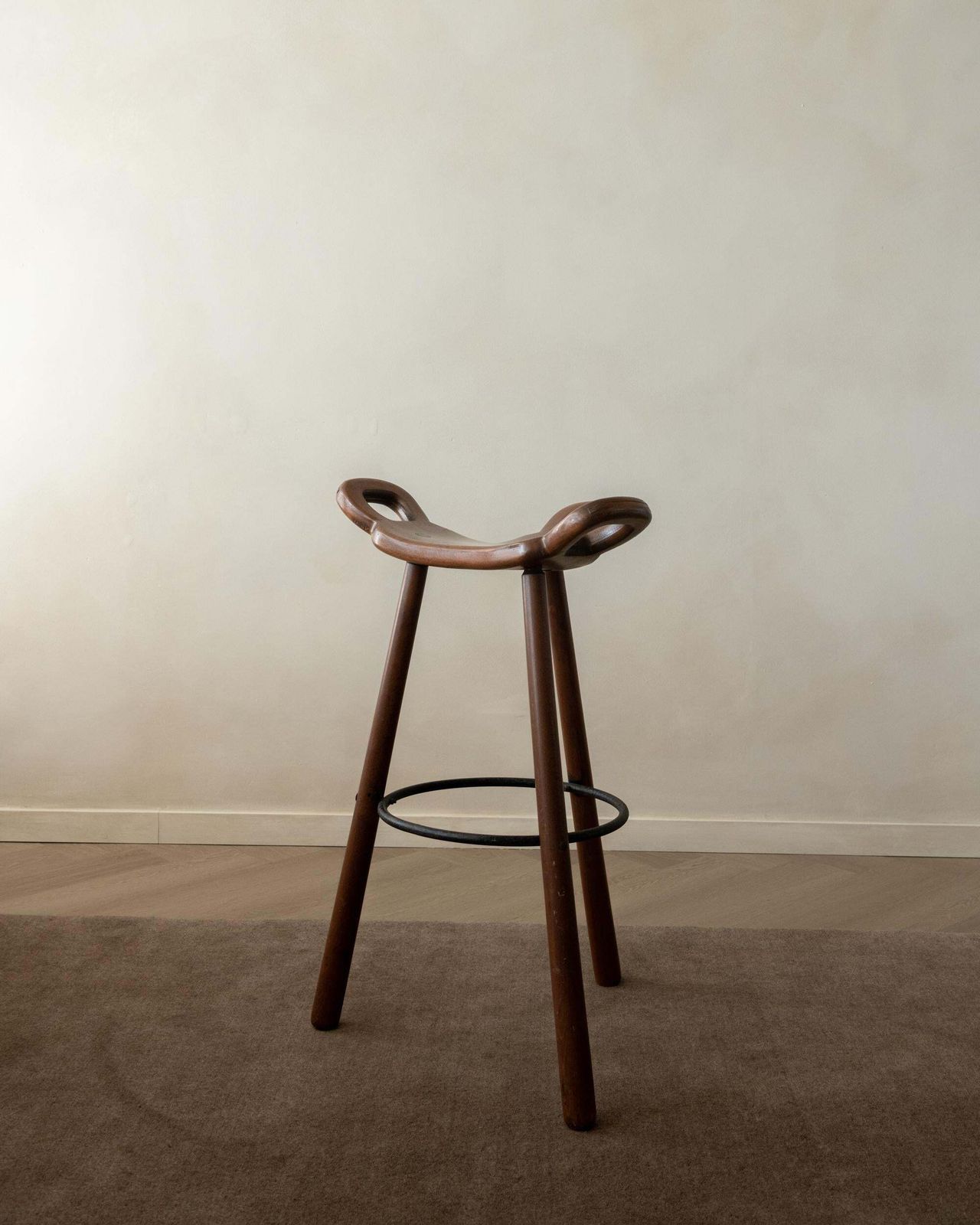 Spanish Brutalist Wooden Marbella Bar Stools By Confonorm, 1970s, Set Of 3 photo Furniture