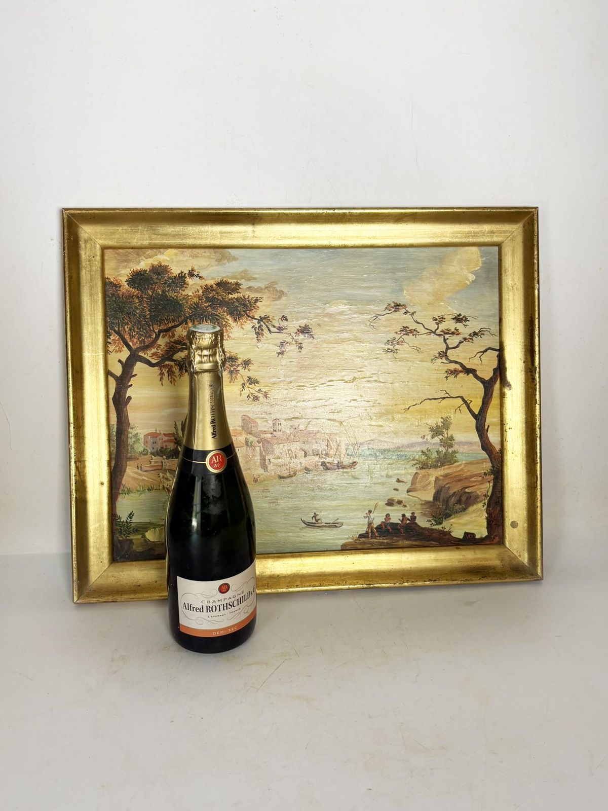 Painting Of A Boat Scene, Oil On Panel, Signed, France, Early 20th Century photo 392.0