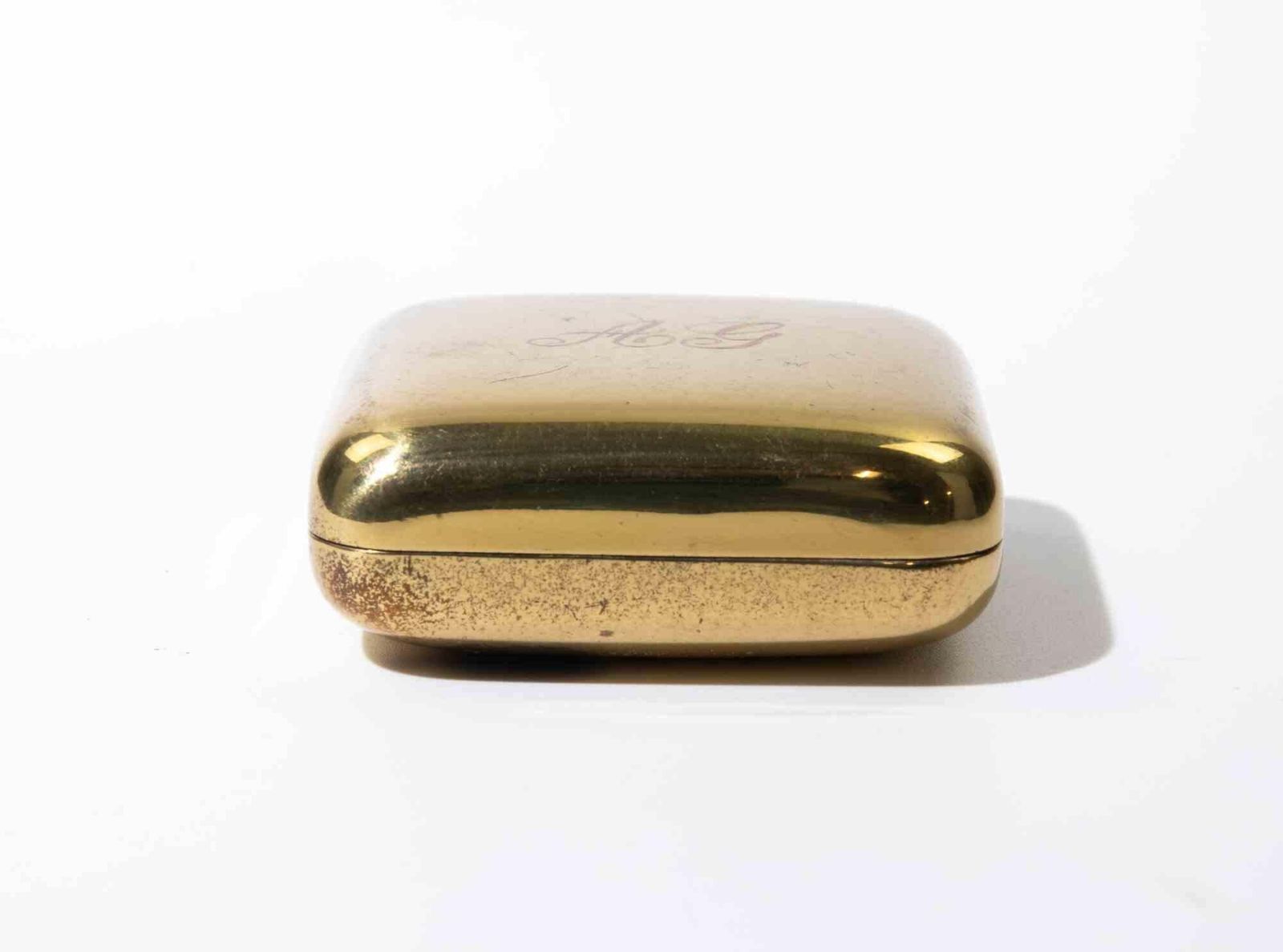 Italian Gold Plated Metal Trinket Or Pill Box By F. Jacovitti, Rome, 1960s photo Home Decor