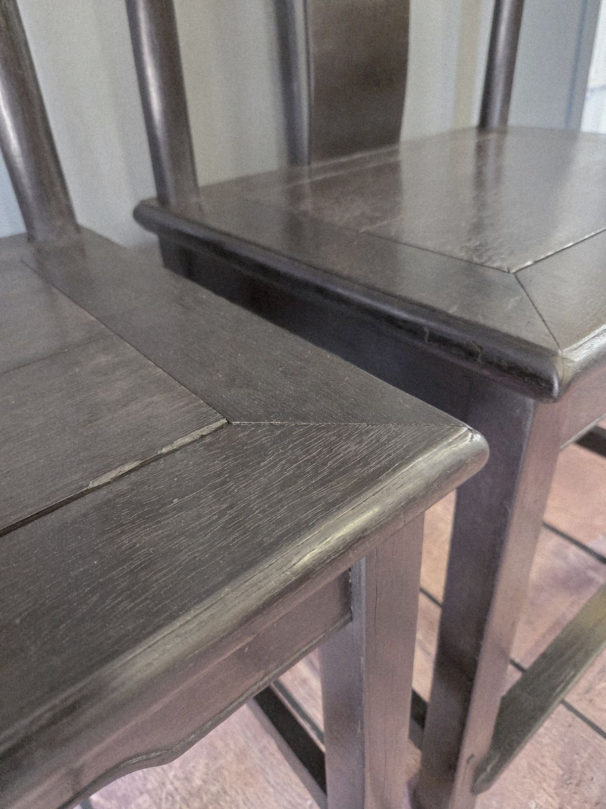 Pair Of Late 19th Century Chinese Qing Dynasty Yoke Ebony(wumu) Chairs photo for sale