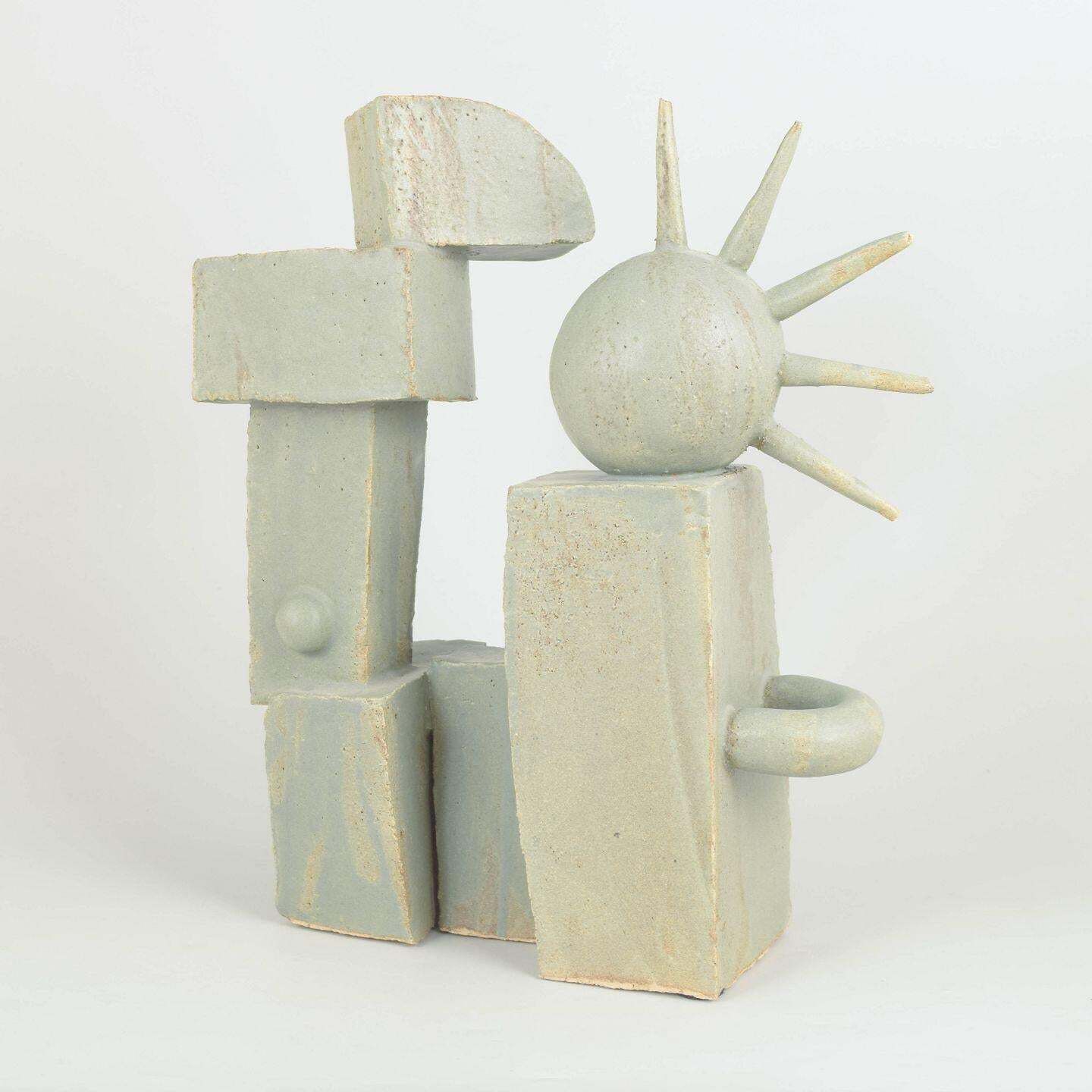 Christina Muff, Danish Ceramic Artist. Large Stoneware Sculpture, Cubistic Style photo for sale