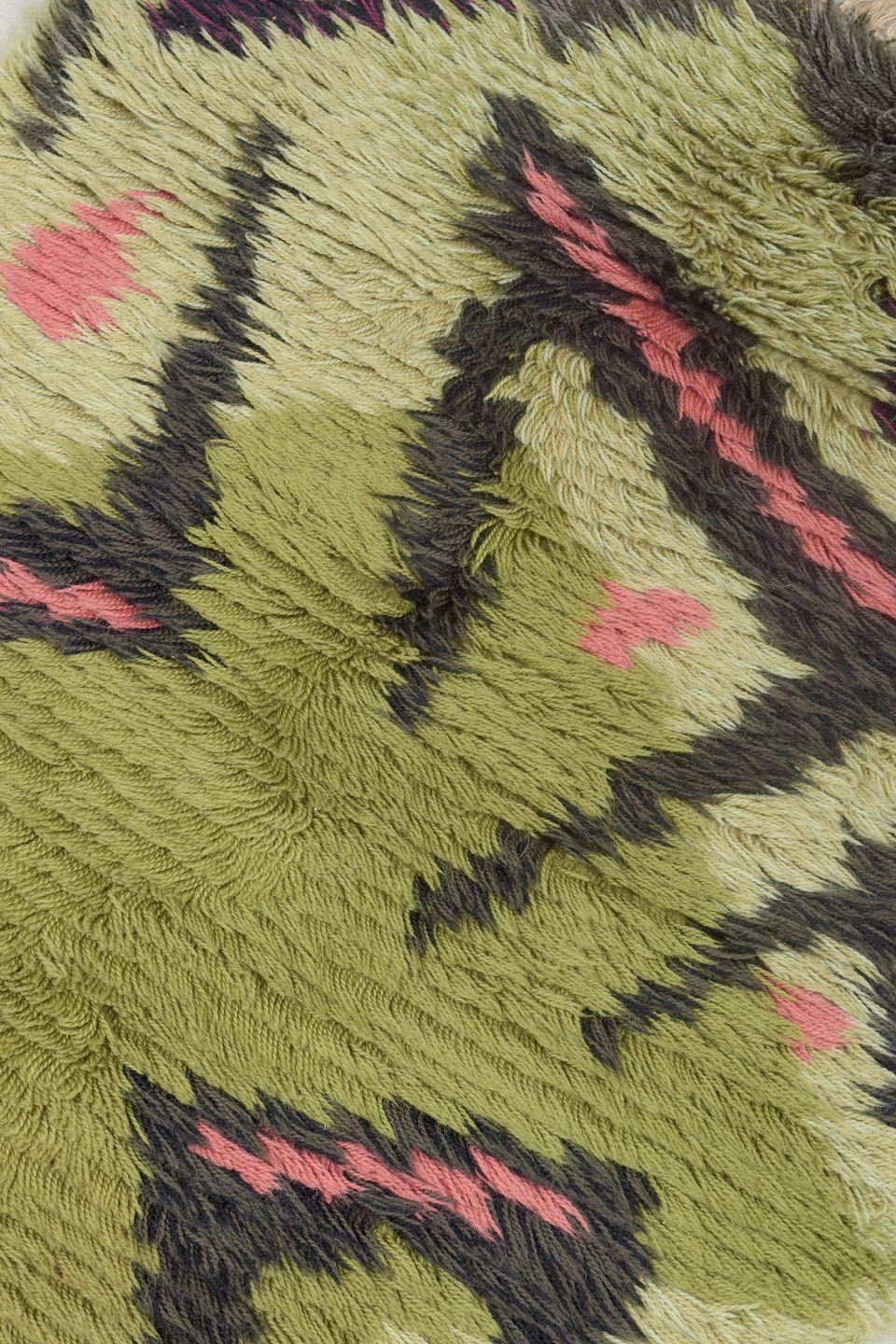 Scandinavian Designer. Rya Carpet In Wool With A Graphic Pattern. 1960s/70s photo for sale