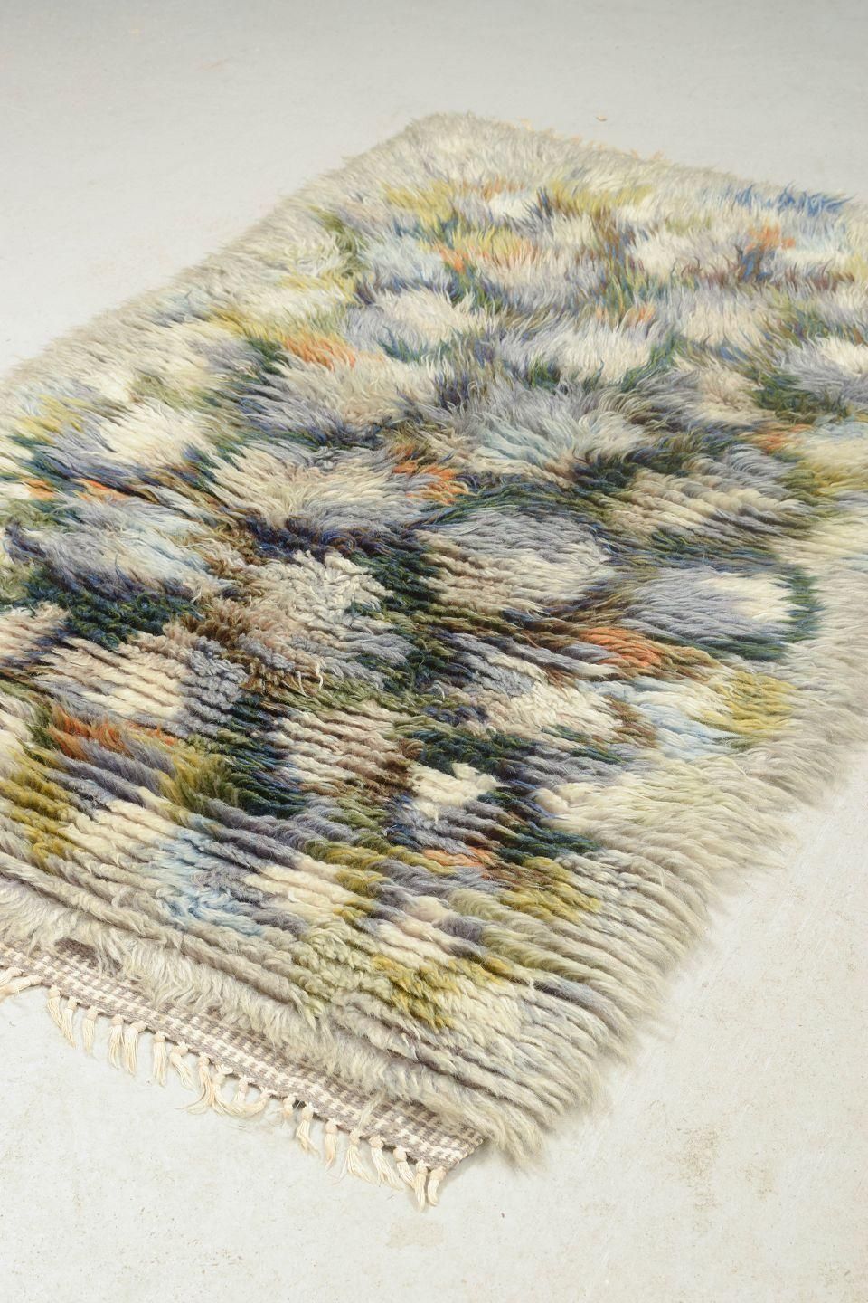 Scandinavian Designer. Rya Carpet In Wool With Abstract Design. 1960s/70s photo Textiles